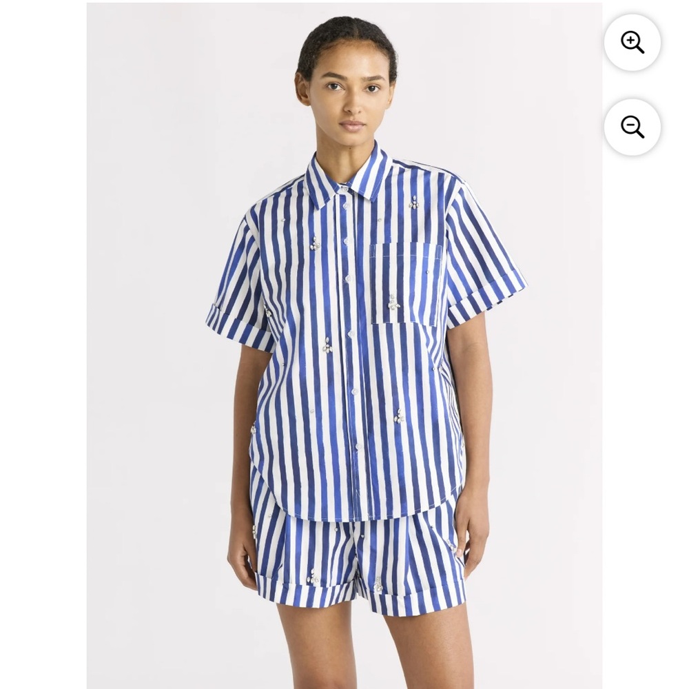 Blue and White Striped Shirt and Shorts Set -FREE ASSEMBLY